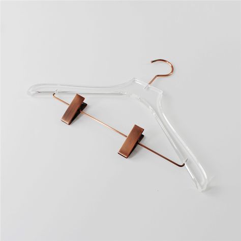 Rose Gold Antique Brass Acrylic Transparent Clothes Hanger Gold Coat, Pants Hanger, Pant Hangers, Coat Hanger, Store Display, Free Sample, Custom Logo, Toilet Paper Holder, Clothes Hanger