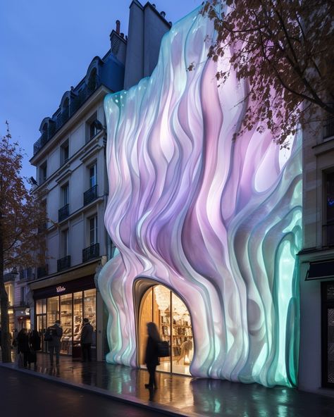 Fashion Building Architecture, Parametric Interior, Texture Building, Architect Instagram, Commercial Building Design, Vitrine Design, Computational Design, مركز ثقافي, Future Buildings