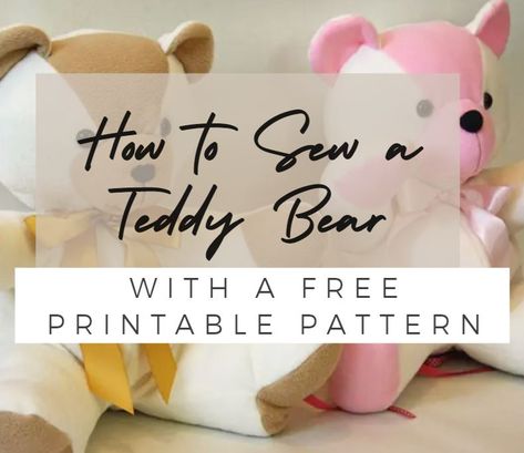 Diy Bears Pattern, Teddy Bear From Old Shirt Pattern, Pdf Teddy Bear Pattern, Bear Fabric Pattern, Tela, Patchwork, Molde, How To Make A Bear Out Of A Shirt, Making Teddy Bears Out Of Shirts