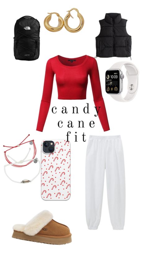 candy cane fit!! Xmas Outfits, Dress Up Day, Casual Outfits For Teens, Trendy Outfits For Teens, Cute Lazy Day Outfits, Casual School Outfits, Lazy Day Outfits, Cute Preppy Outfits, Cute Everyday Outfits