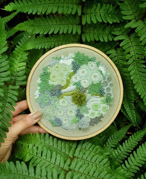 Hannah Kwasnycia, Etsy Embroidery, Embroidered Art, Old Bottles, Coral Reefs, Rose Embroidery, Hoop Art, Embroidery And Stitching, Fantasy World