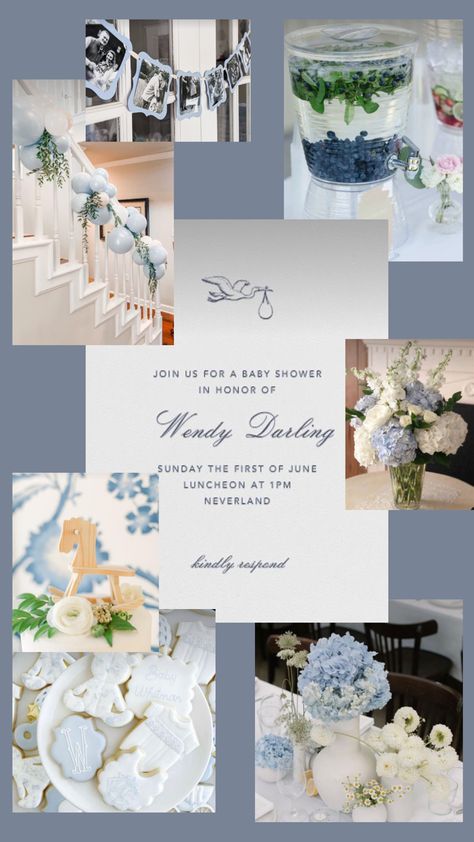 French Toile Baby Shower Ideas, Grand Millennial Baby Shower Boy, Classic Blue Baby Shower Decor, Something Blue Baby Shower Ideas, White And Blue Baby Shower Ideas, Bridgerton Baby Shower Theme Boy, Vintage Blue Baby Shower Ideas, Classy Baby Boy Shower Ideas, Classy Boy Baby Shower Ideas