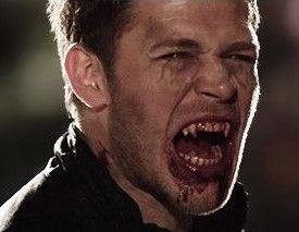 Klaus is a Hybrid of Vampire and werewolf as well. this picture i like the veins under the eyes Klaus Vampire, Vampire And Werewolf, Klaus Tvd, Paul Vampire Diaries, Vampire Eyes, Klaus From Vampire Diaries, Klaus The Originals, The Mikaelsons, Klaus And Caroline