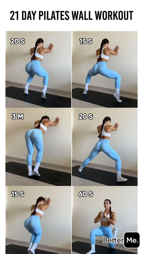 Wall Workouts, Wall Exercises, Pilates Wall, Wall Pilates Workout, Pilates Workout Plan, Wall Pilates, Wall Workout, Pilates Workouts, Feel Empowered