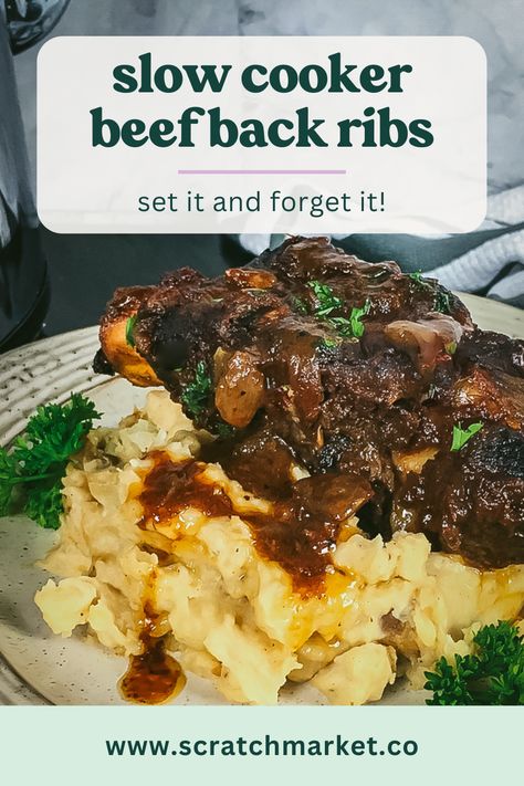 Slow Cooked Beef Ribs Crock Pot, Beef Back Ribs Crockpot, Bone In Beef Back Ribs, Crock Pot Boneless Beef Ribs, Beef Shoulder Ribs Boneless Crockpot, Beef Back Ribs Recipe Slow Cooker, Slow Cooked Beef Ribs, Crockpot Beef Ribs Recipes, Beef Shoulder Ribs