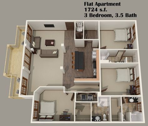 3 Bedroom Apt Floor Plans, 3 Bedroom Flat Floor Plans, Flat Plan 3 Bedroom, Bloxburg Flat Layout, Apartment Layout 3 Bedroom, 3 Bedroom Apartment Layout, 3 Bedroom Apartment Floor Plan, Loft Apartment Layout, 3 Room House Plan