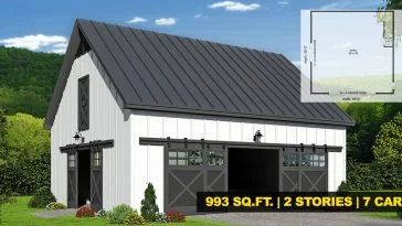 Prefab Pole Barn Home Kits & Top Sellers to Buy From (with reviews) - Metal Building Homes Barn Door Garage, Barn Garage Plans, Detached Garage Designs, Barn Style Garage, Pole Barn Garage, Garage Plans Detached, Farmhouse Garage, Barn Plan, Garage Loft