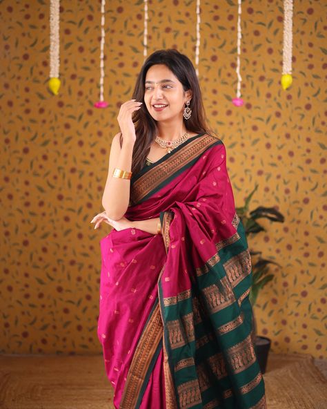 Swipe to see new colors in AAKRITI collection 🦚🐟 Comment “new” to get links in your dm 🤌🏻 #instafashion #fashion #ootd #instagram #fyp #explore Saree Look Photoshoot, Tamil Saree Style, Saree For Brown Skin Tone, Saree Styles Wedding Traditional, Saree Poses For Instagram, Blue And Pink Saree, Simple Saree Look, Simple Cute Outfits, South Indian Look