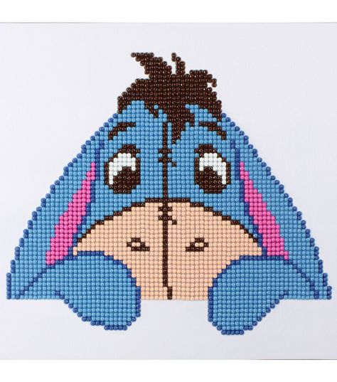 Disney Needlepoint Patterns, Ohana Perler Bead Patterns, Perler Bead Disney Characters, Eeyore Perler Beads Pattern, Pixel Art Disney Stitch, Crochet Images, Eeyore Pictures, Stitch Beads, Pixel Quilting