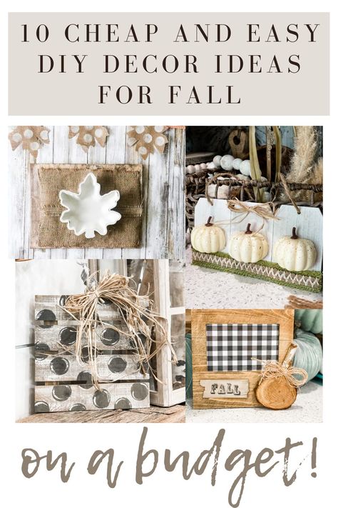 10 cheap and easy diy decor ideas for Fall Fall Pallet Crafts, Fall Home Decor Diy, Easy Diy Fall Crafts, Diy Fall Crafts, Easy Diy Fall Decor, Fall Pallets, Fall Crafts For Adults, Cheap Fall Decor, Decorate For Fall