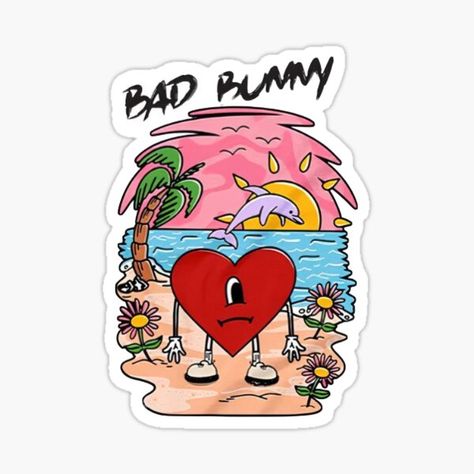 BAD bunny- album art cover • Millions of unique designs by independent artists. Find your thing. Album Cover Stickers, Bad Bunny Stickers, Album Art Cover, Sun Sticker, Bunny Wallpaper, Art Cover, Pride Stickers, Bad Bunny, Album Art