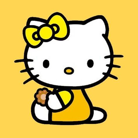 Yellow Cartoon Characters Hello Kitty Yellow Aesthetic, Yellow Characters Cartoon, Mimi Kitty, Hello Kitty Mimi, Yellow Hello Kitty, Yellow Cartoon Characters, Yellow Y2k, Hello Kitty Imagenes, Hello Kitty Wallpaper Hd