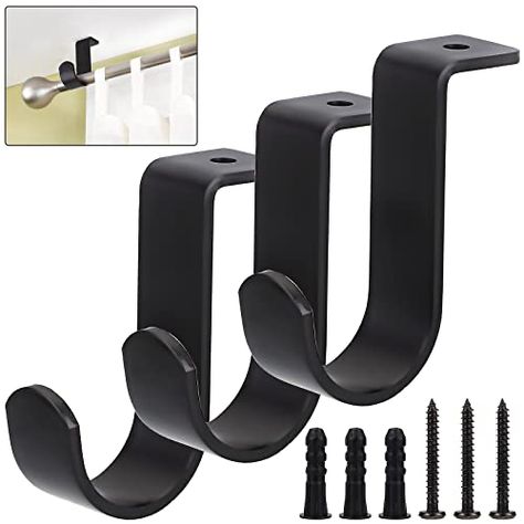 Ceiling Mount Curtain Rods, Metal Curtain Rod, Curtain Brackets, Rod Bracket, Ceiling Curtains, Curtain Rod Holders, Bedroom Curtain, Steel Curtain, Curtain Rod Brackets