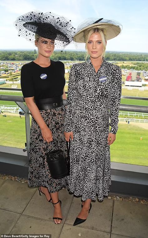 Princess Diana's nieces Lady Eliza and Amelia Spencer attend day 2 of Royal Ascot | Daily Mail Online Lady Amelia Spencer, Amelia Spencer, Eliza Spencer, Lady Eliza Spencer, Princess Diana Niece, Ascot Outfits, Sarah Duchess Of York, Kitty Spencer, Spencer Family