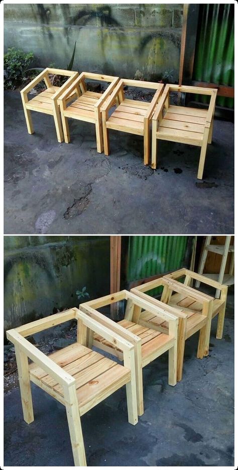 Pallet Garden Furniture, Pallet Chair, Diy Wooden Projects, Wooden Pallet Projects, Diy Garden Furniture, Pallet Outdoor, Pallet Furniture Outdoor, Wood Pallet Projects, Wooden Projects