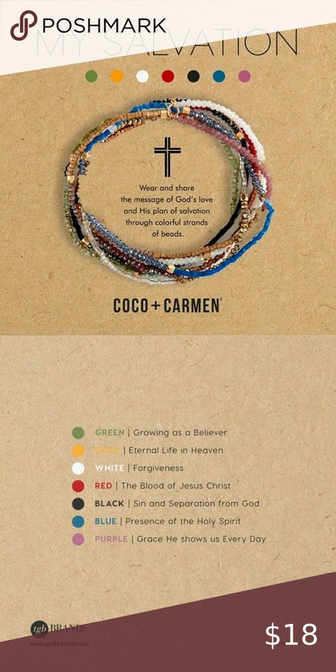 COCO + CARMEN My Salvation Bracelet - Multi God Bracelet Ideas, Jesus Bracelet Diy, Diy Christian Jewelry, Christian Bracelets Diy, Christian Bracelet Ideas, Salvation Bracelets, Rope Bracelets Diy, Teen Camp, Jesus Bracelet