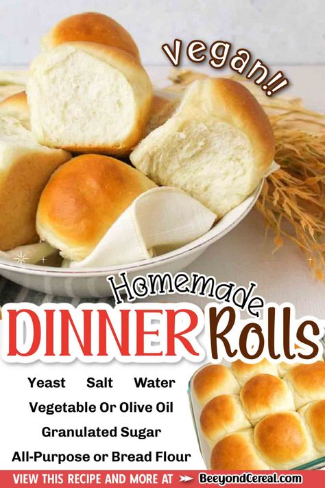 Made with just a few simple ingredients these vegan dinner rolls are fabulous and golden brown. You're going to love this easy bread recipe because it's made from scratch and simple. Vegan Bread Rolls, Vegan Rolls, Rolls Dessert, Dessert Rolls, Vegan Dinner Rolls, Easy Yeast Rolls, Dinner Rolls Easy, Quick Rolls, Dinner Simple