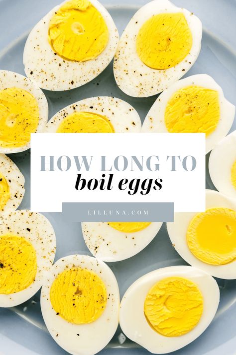 Learn how long to boil eggs to make the perfect hard-boiled eggs. It's quick, simple, and NO FAIL - this method works every time! #hardboiledeggs #eggs #howto #lifehack How Long To Boil Eggs, How To Boil Eggs, Boil Eggs Time, How Long Do Boiled Eggs Last In Fridge, How Long To Cook Boiled Eggs, Hard Boiled Eggs Time, How Long Should You Boil Eggs, Easy Peel Boiled Eggs, How Long Do U Boil Eggs