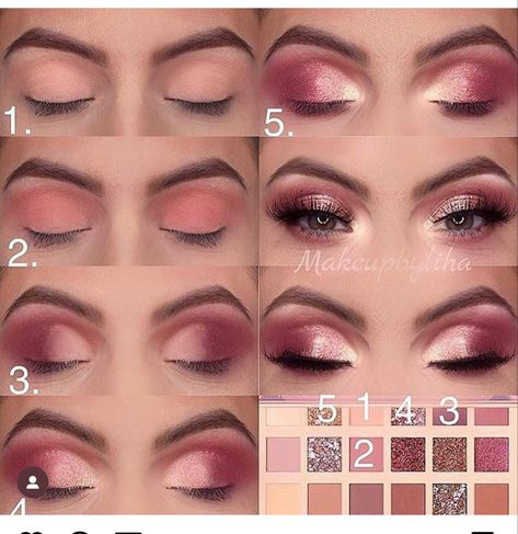 Sparkle Eye Makeup, Make Up Guide, Teknik Makeup, Make Up Designs, Mekap Mata, Eye Makeup Palette, Makeup Tutorial Eyeshadow, Smink Inspiration, Eye Makeup Steps