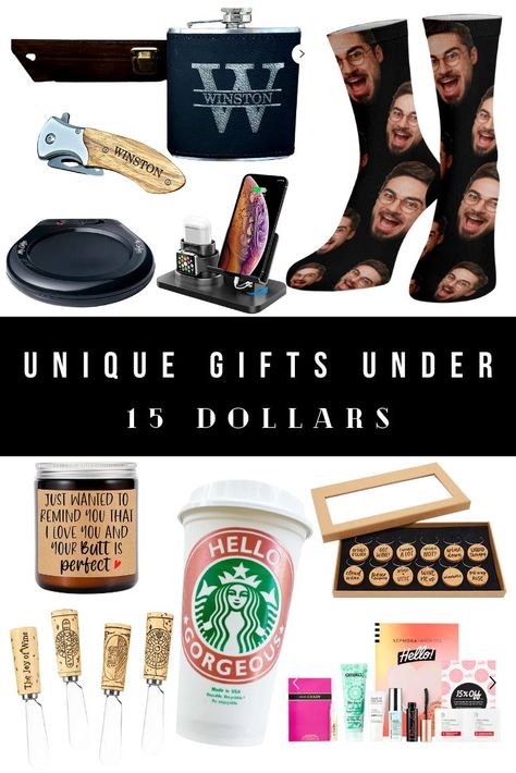 Unique Gifts Under $15 – Best Present Ideas on a Budget Cheap Present Ideas, Adult Gift Ideas, Gifts Under 15 Dollars, Hello Wine, Cheap Presents, Barefoot Dreams Blanket, Gift Ideas For Christmas, Thoughtful Baby Shower Gifts, Gifts Under 25