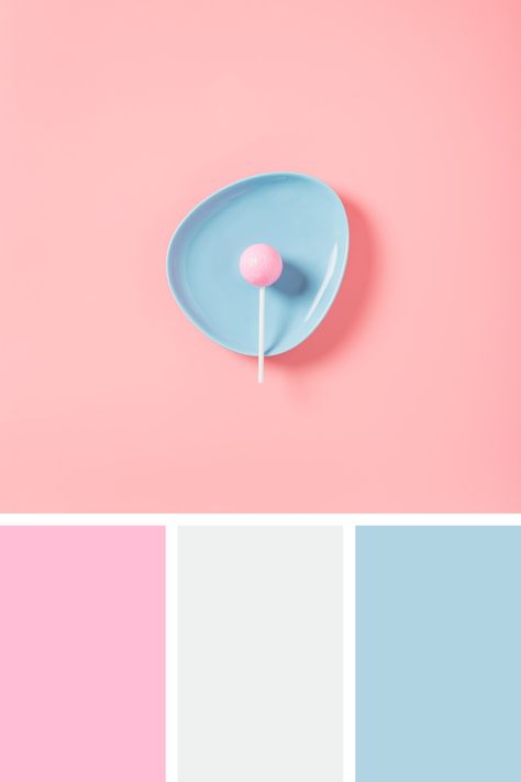 Pastel And Bright Color Palette, Bubblegum Pink Color Combinations, Candy Color Palette, Blue Pallets, Color Scheme Ideas, Pink Color Combination, Brand Palette, Pantone Palette, Website Color Palette