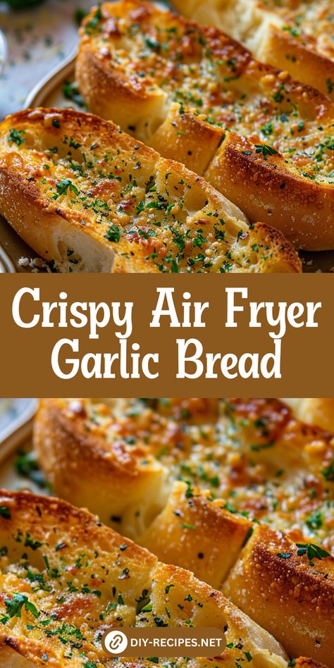 Get perfectly crispy garlic bread every time with this simple Air Fryer recipe. Bursting with flavor and super easy to make! Air Fry Toast, Homemade Garlic Bread Air Fryer, Garlic Bread Recipe Air Fryer, Best Air Fryer Recipes For Beginners, Air Fryer Garlic Toast, Emeril Lagasse Air Fryer Recipes, Air Fry Garlic Bread, Best Air Fryer Meals, Airfryer Garlic Bread