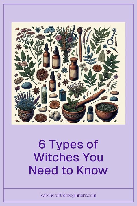 Ever felt drawn to magic? Discover the 6 essential types of witches, each with their practices and powers. From the Earth-loving green witch to the adventurous eclectic witch, find out which type resonates with you. Each type shows a unique way to connect with nature, energy, and spirituality! Learning about witchcraft can pave the way for self-discovery and inner strength. Remember, your journey is entirely yours—don't be afraid to explore what feels right! Start your magical journey today and embrace who you really are. Protection Spell For Relationship, Witchcraft Basics, Types Of Witches, Beginner Witchcraft, Wiccan Rede, Wicca For Beginners, Witchcraft Spells For Beginners, Beginner Witch, Spells For Beginners