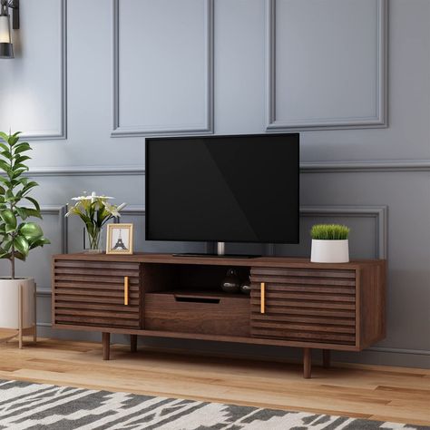 Mercer41 Naryia Media Center & Reviews | Wayfair Midcentury Tv Stand, Tv Stand Set, Mid Century Console, Mid Century Modern Tv Stand, Wood Entertainment Center, Wood Tv Console, Mid Century Nightstand, Home Entertainment Centers, Tv Console Table