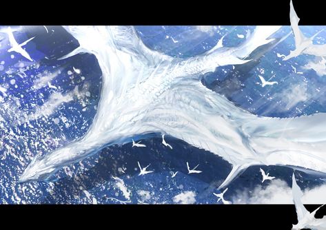 ArtStation - White Dragon Tiamat Dragon, Dragon Spirit, Ice Dragon, Open Ocean, Mythical Animal, Fantasy Beasts, 다크 판타지, Dragon Pictures, Dragon Games