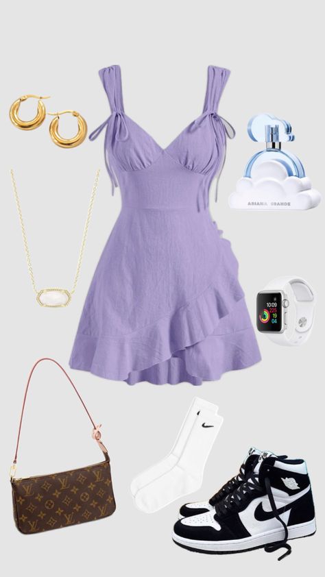 #purple #outfitinspo #purpleaesthetic Preppy Aesthetic Outfits, Purple Outfit, Cute Modest Outfits, Preppy Summer Outfits, Casual Outfits For Teens, Casual Preppy Outfits, Purple Outfits, Designer Dresses Casual, Trendy Fashion Outfits