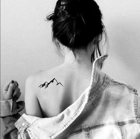 Mountain back tattoo Mountain Back Tattoo Women, Back Mountain Tattoo, Mountain Tattoo On Back, Mountains Back Tattoo, Mountain Shoulder Tattoo For Women, Mountains Shoulder Tattoo, Mountain Tattoo On Shoulder, Mountain Tattoo Back, Mountain Tattoo Back Shoulder