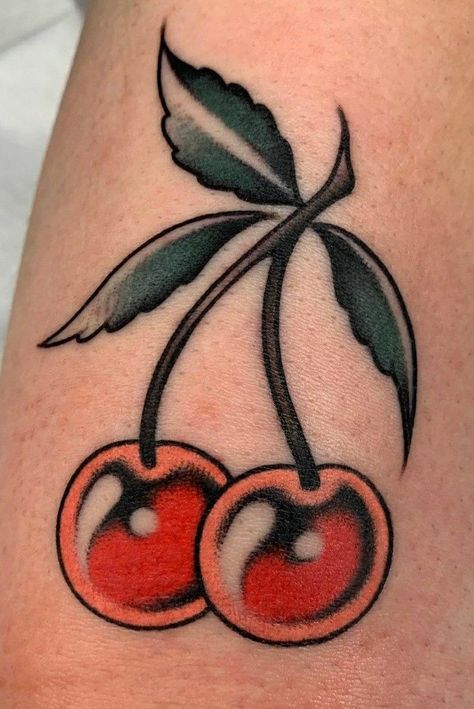 Candy Tattoo, Traditional Flowers, Traditional Tattoo Flowers, Cherry Tattoos, Tattoo Apprenticeship, Tattoo Inspiration Men, Traditional Tattoo Design, Pin Up Tattoos, Traditional Tattoo Art