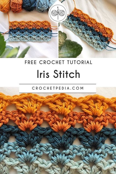 Crochet Iris Stitch, Crochet Iris, Hantverk Diy, Confection Au Crochet, Crochet Blanket Designs, Crochet Stitches For Beginners, Crochet Inspo, Haken Baby, Crochet Stitches Tutorial