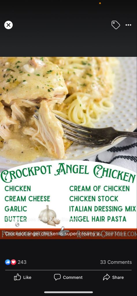 Slow Cooker Angel Chicken, Angel Hair Pasta Recipes, Angel Chicken, Chicken And Pasta, Crock Pot Food, Crockpot Ideas, Crockpot Dinners, Angel Hair Pasta, Chicken Easy