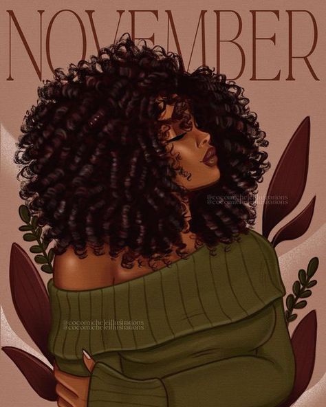 Black Inspirational Quotes, Natural Hair Art, Happy November, Sticker Ideas, Black Artwork, Black Love Art, Black Art Pictures, Illustrators On Instagram, Women Art