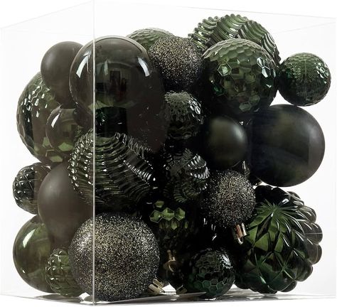 Amazon.com: Christmas Balls Ornaments -36pcs Shatterproof Christmas Tree Decorations with Hanging Loop for Xmas Tree Wedding Holiday Party Home Decor,6 Styles in 3 Sizes(Dark Green) : Home & Kitchen Christmas Tree Matte Ornaments, Forest Green Ornaments, Forest Green Christmas Ornaments, Golf Christmas Tree Decorations, Hunter Green Velvet Christmas, Flocked Christmas Tree Dark Green Ornaments, Green On Green Christmas Tree, Moody Christmas Tree Topper, Speakeasy Christmas Tree