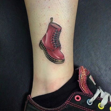 Tattoo Marten Tattoo, Dr Martens Tattoo, Doc Martins Boots, Hyper Realistic Tattoo, Doc Marten Boot, Getting A Tattoo, Fresh Tattoo, Doc Marten, Dr Martens Boots