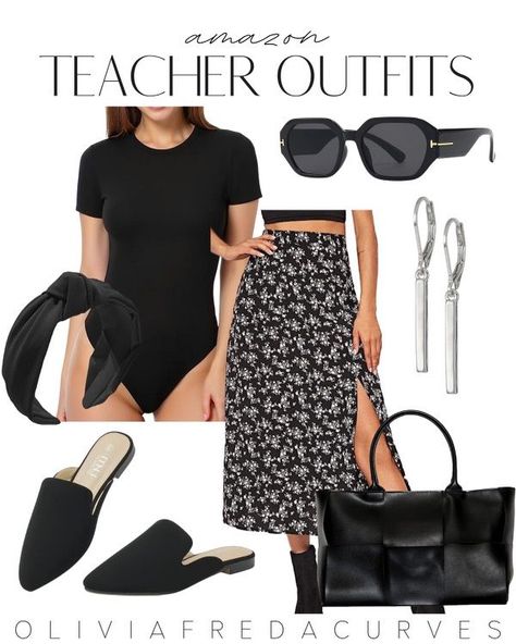 Amazon Teacher Outfits Outfit Ideas All Black, Back To School Teacher Outfits, Amazon Teacher Outfits, Appropriate Clothes, School Teacher Outfits, Corporate Girly, Comfy Slides, Mom Fits, Outfits Amazon