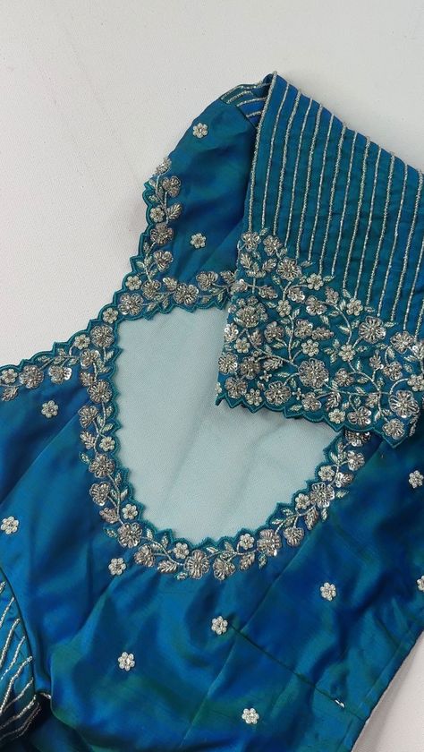 Instagram video by Sajna Bridal Wear Designer • Oct 12, 2023 at 9:19 PM Bridal Blouse Designs For Engagement, Blouse Works Latest Designs, Magam Works For Blouses Latest, Designer Work Blouses, Fashionable Blouse Design, Wedding Blouse Back Neck Designs, Saree Blouse Work Designs, Aari Work Blouse Back Neck Design, Blue Maggam Work Blouse Designs