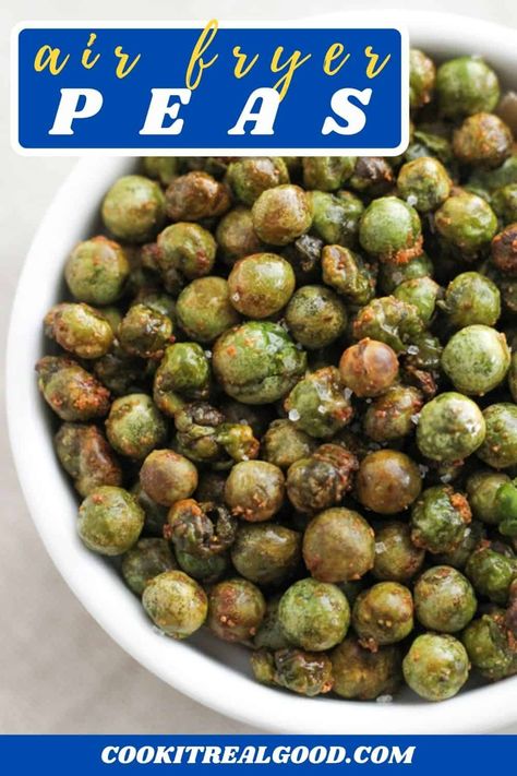 Air Fried Peas, Crispy Peas Snack, Roasted Peas Oven, Roasted Green Peas, Air Fryer Peas, Canned Green Peas Recipes, Recipes With Canned Peas, Puffed Beans Air Fryer, Canned Pea Recipes