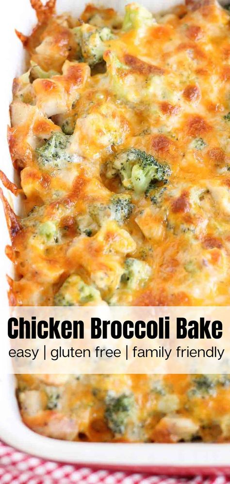 a dish of chicken broccoli bake. Essen, Chicken Broccoli Bake, Chicken Casserole Recipes Healthy, Healthy Casserole Recipes, Broccoli Bake, Chicken Broccoli Casserole, Shredded Chicken Recipes, Broccoli Casserole, Rotisserie Chicken Recipes