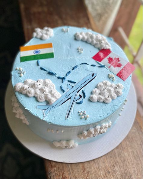 Bon Voyage Cake Ideas Australia, India To Uk Travel Cake Design, India To Canada Cake Ideas, Have A Safe Journey Cake Canada, Canada Birthday Cake, Safe Journey Cake Design, Welcome Cake For Husband, Welcome Home Cake Ideas For Husband, Good Bye Cake Ideas