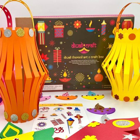 Best Diwali Gifts For Kids: Diwali Decoration Craft Kit in Silver Hindu Holidays, Diwali Craft For Children, Best Diwali Gift, Diwali Crafts, Diwali Activities, Diwali Decoration Items, Diy Diwali Decorations, Daycare Teacher, Yellow Orange Pink