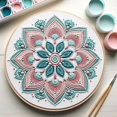 Mandala Art Aesthetic, Mandala Drawing Dots, Beautiful Mandala, Mandala Art Acrylic Paint, Canvas Mandala Art Acrylic Paintings, Dot Painting Mandala, Textured Mandala Painting, Mandala Art Colorful, Dot Art Painting Patterns Printable