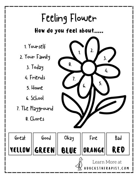 Emotion Worksheets — A Ducks Therapist Emotional Processing Worksheet, Elementary Counseling Activities, Anger Therapy Activities For Kids, Hands Are Not For Hitting Activities, Art Therapy Activities Printables, Play Therapy Room Ideas, Social Work Activities, Counselling Room, Play Therapy Activities