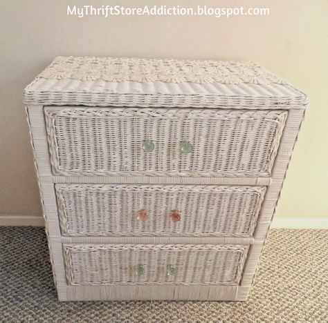 Wicker Dresser Makeover, Wicker Bedroom Furniture, Paper Drawer, Wicker Dresser, Wicker Chest, Wicker Couch, Wicker Box, Wicker Bedroom, Wicker Mirror