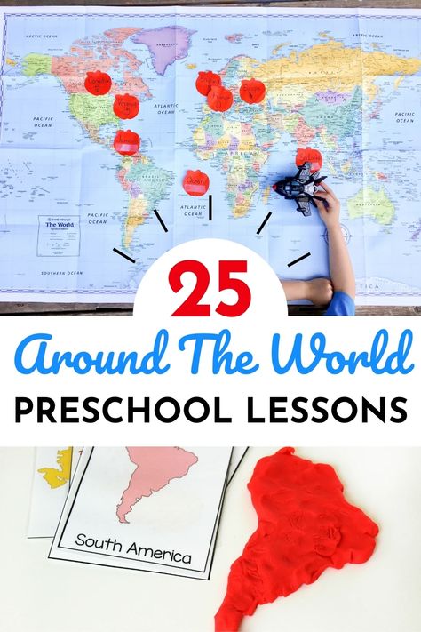 Explore the world with your students with these All Around The World Preschool Theme Lesson Plans! Learn all about different countries and cultures! All Around The World Preschool Theme Lesson Plans | Around The World Preschool Theme Activities | Around The World Games For Preschoolers | Around The World Craft Ideas For Preschoolers | Around The World Lesson Plans | World Lesson Plans | Preschool Lesson Plans | Preschool Printable Activities | Life Over C’s | #lifeovercs #aroundtheworld #prescho Theme Of The Week Preschool, Preschool World Theme, Around The World Lesson Plans Preschool, History Activities For Preschool, Culture Preschool Activities, Children Around The World Preschool, Preschool Around The World Theme, World Crafts Preschool, Around The World Crafts For Preschoolers