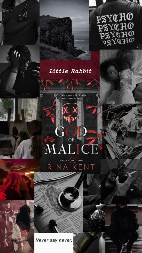 #books #godofmalice #rinakent #author God Of Malice Rina Kent, God Of Malice, Create Your Own Book, Violet Evergarden Anime, Rina Kent, Dark Romance Books, Book Study, Book Posters, Bleach Anime