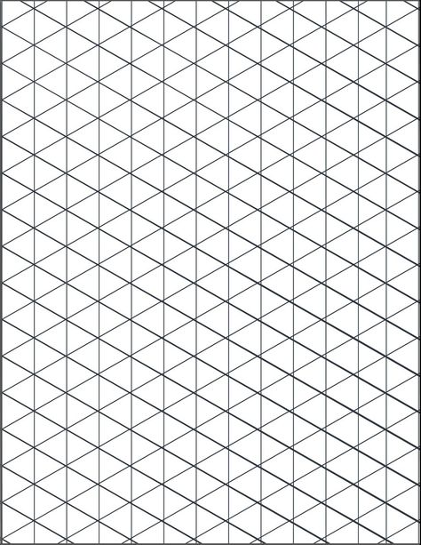 Isometric Paper Free Printable, Isometric Grid Paper, Isometric Pattern, Isometric Sketch, Isometric Graph Paper, Isometric Paper, Isometric Grid, Grid Texture, Graph Paper Designs