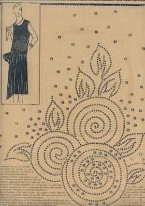 beading pattern 1920 Pattern, Art Deco Embroidery Pattern, Tambour Beading Pattern, 1920s Embroidery, 1920's Fabric, 1920s Embroidery Pattern, 1920s Beading, Edwardian Embroidery Pattern, Art Deco Embroidery